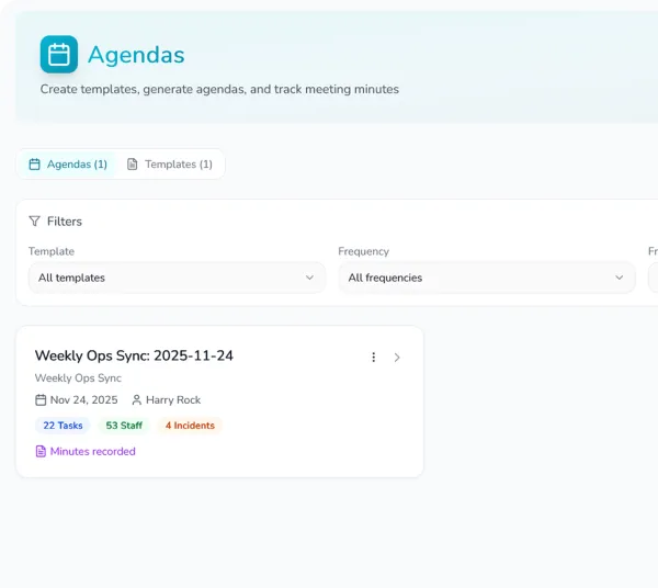 Agendas UI Preview